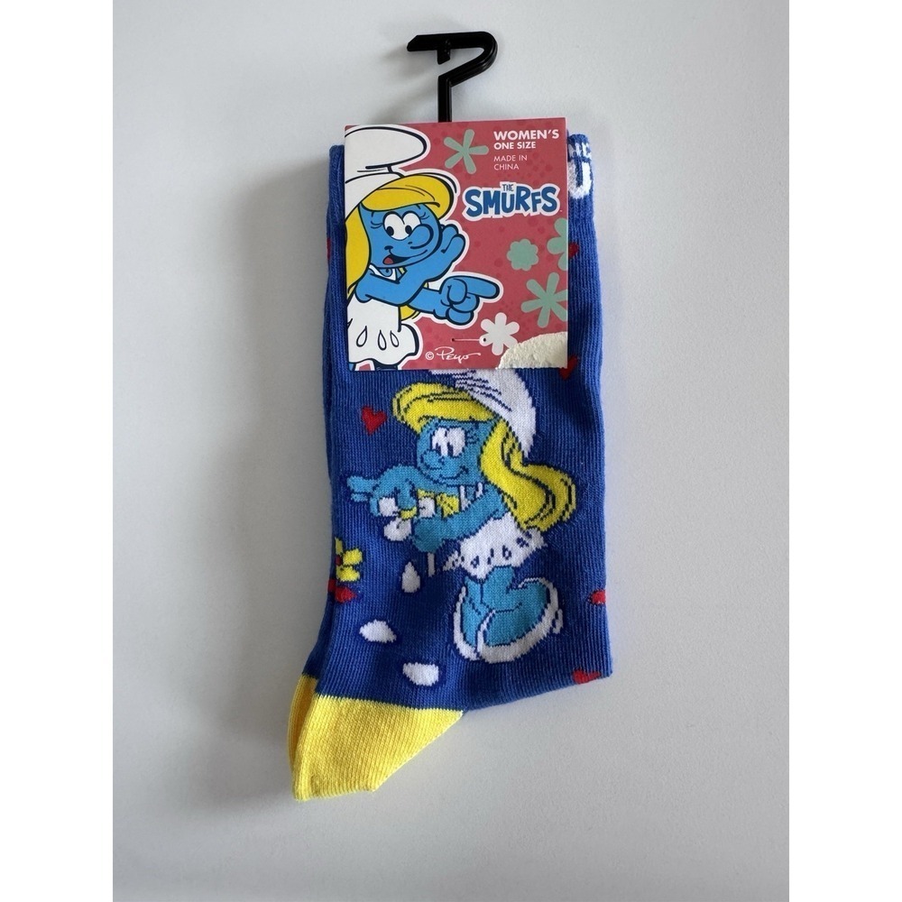 THE SMURFS SMURFETTE SOCKS NEW One Size Adult Blue New With Tags